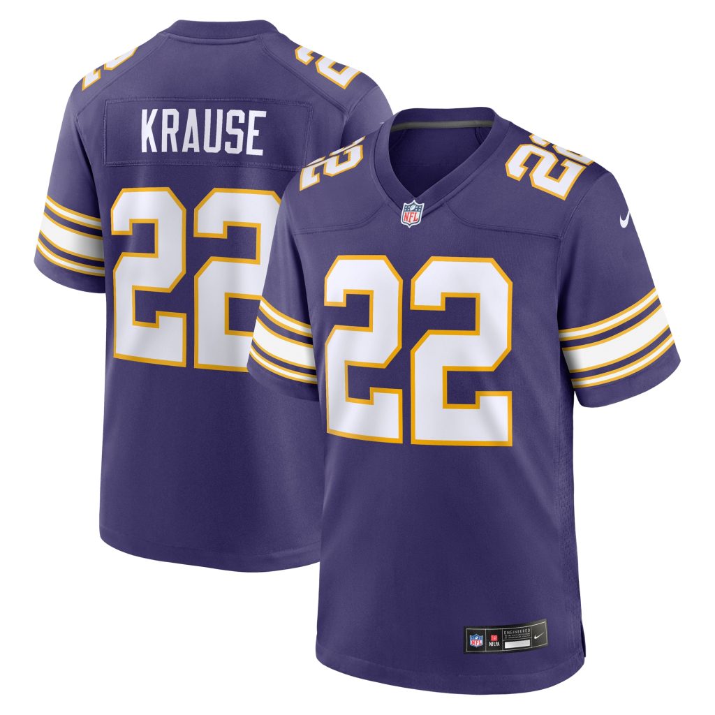 Men's Minnesota Vikings Paul Krause Nike Purple Classic Retired Player Jersey