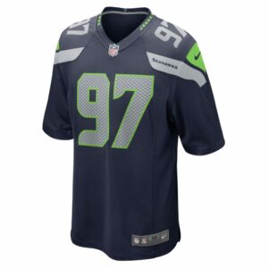 Men's Seattle Seahawks Poona Ford Nike College Navy Game Jersey