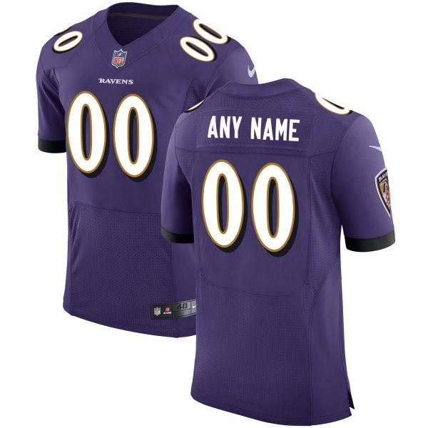 Men's Baltimore Ravens Nike Purple Speed Machine Custom Elite Jersey