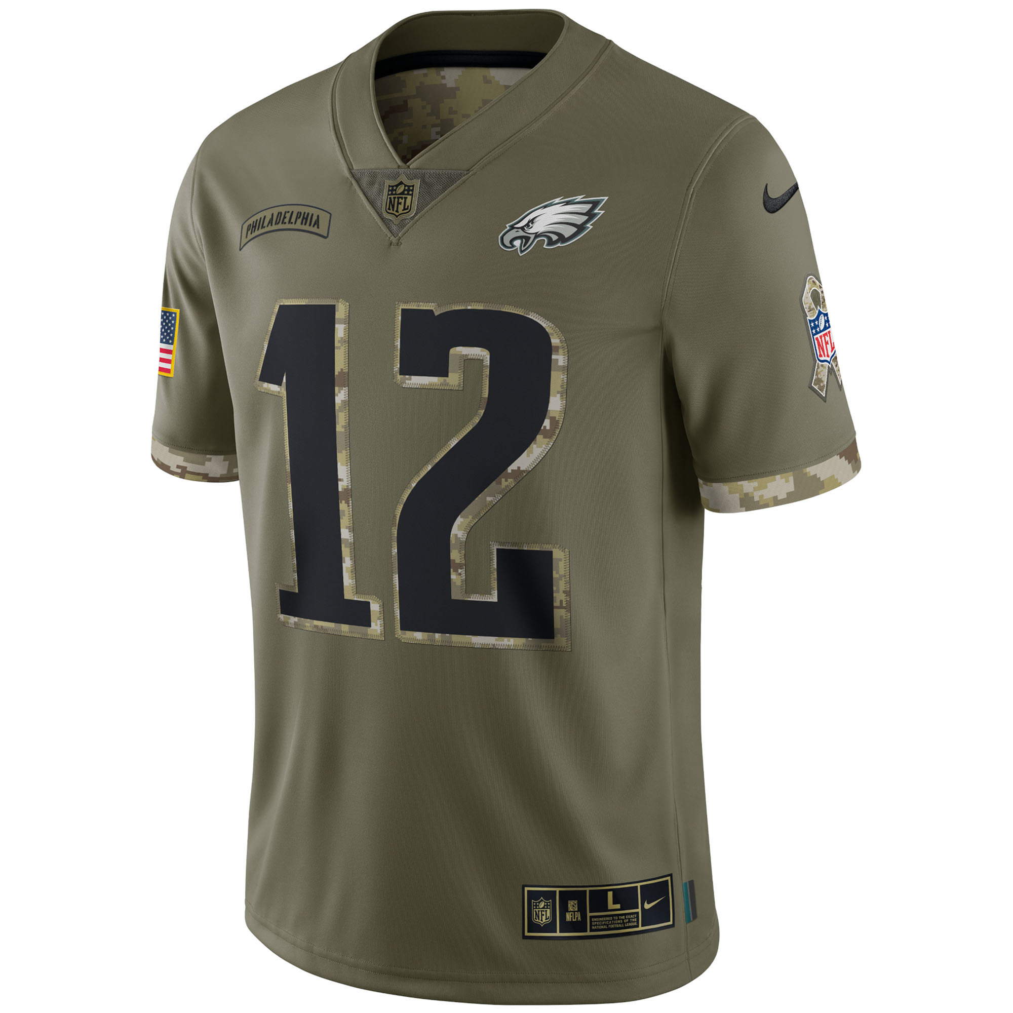 Men's Philadelphia Eagles Randall Cunningham Nike Olive 2022 Salute To Service Retired Player Limited Jersey