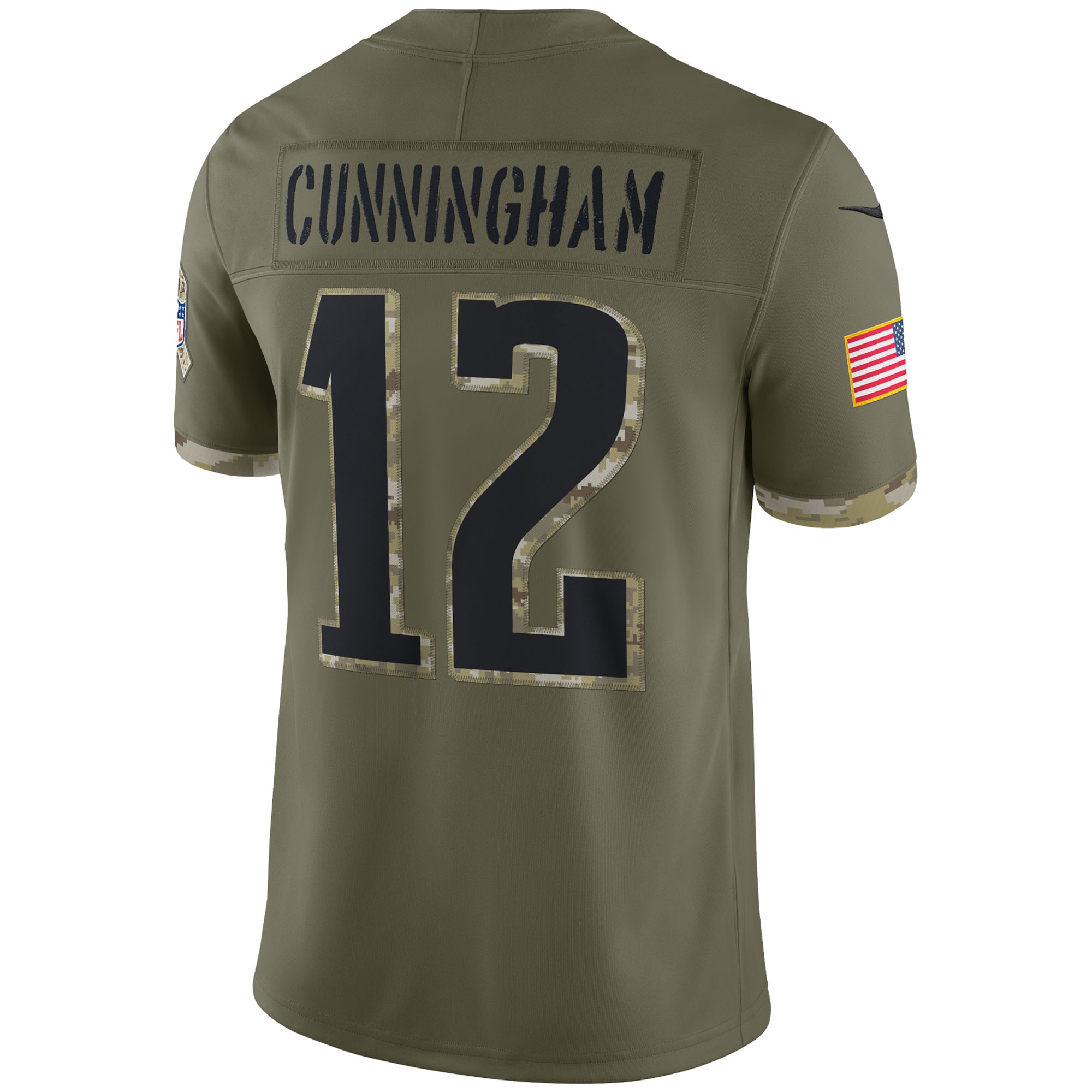 Men's Philadelphia Eagles Randall Cunningham Nike Olive 2022 Salute To Service Retired Player Limited Jersey