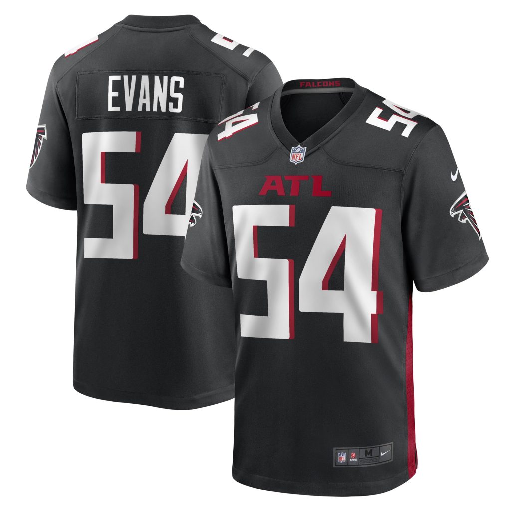 Men's Atlanta Falcons Rashaan Evans Nike Black Game Player Jersey