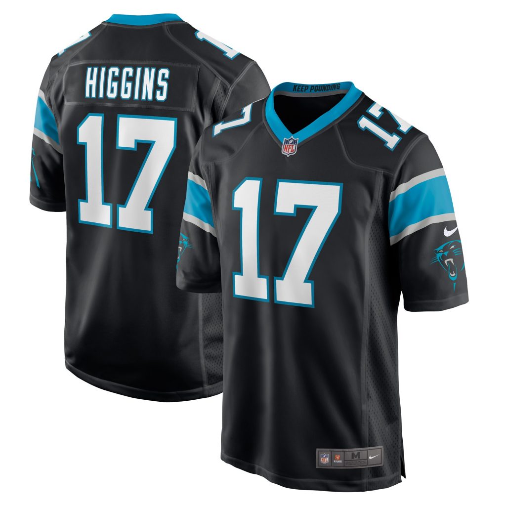 Men's Carolina Panthers Rashard Higgins Nike Black Game Player Jersey