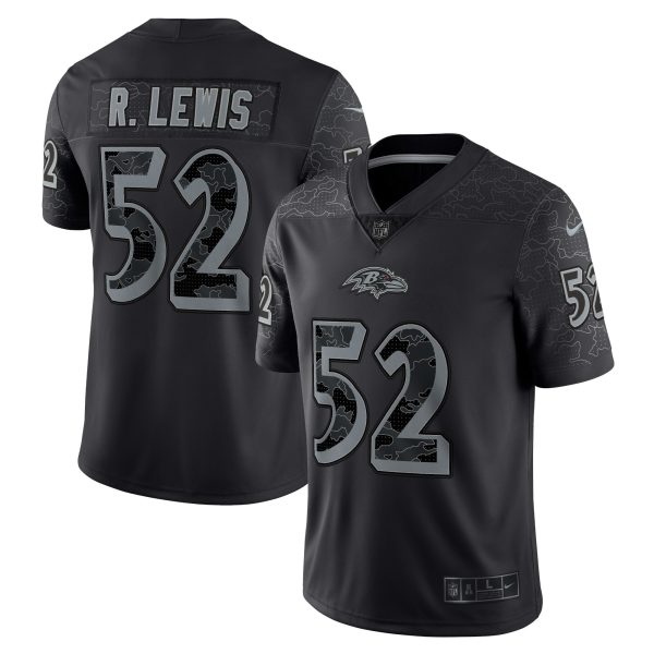 Men's Baltimore Ravens Ray Lewis Nike Black Retired Player RFLCTV Limited Jersey
