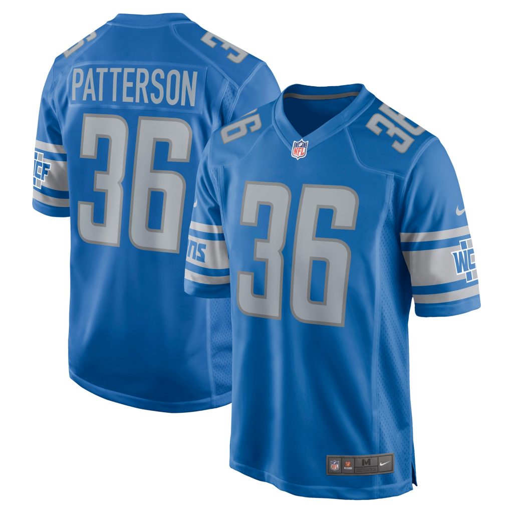 Men's Detroit Lions Riley Patterson Nike Blue Team Game Jersey