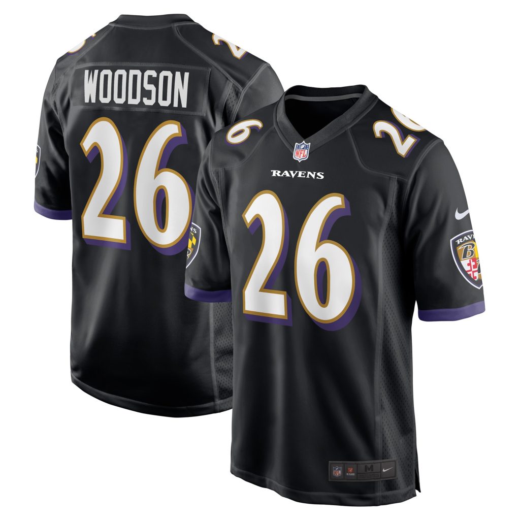 Men's Baltimore Ravens Rod Woodson Nike Black Retired Player Jersey