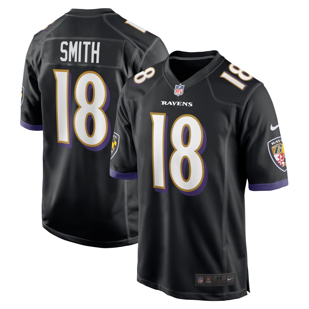 Men's Baltimore Ravens Roquan Smith Nike Black Alternate Game Player Jersey