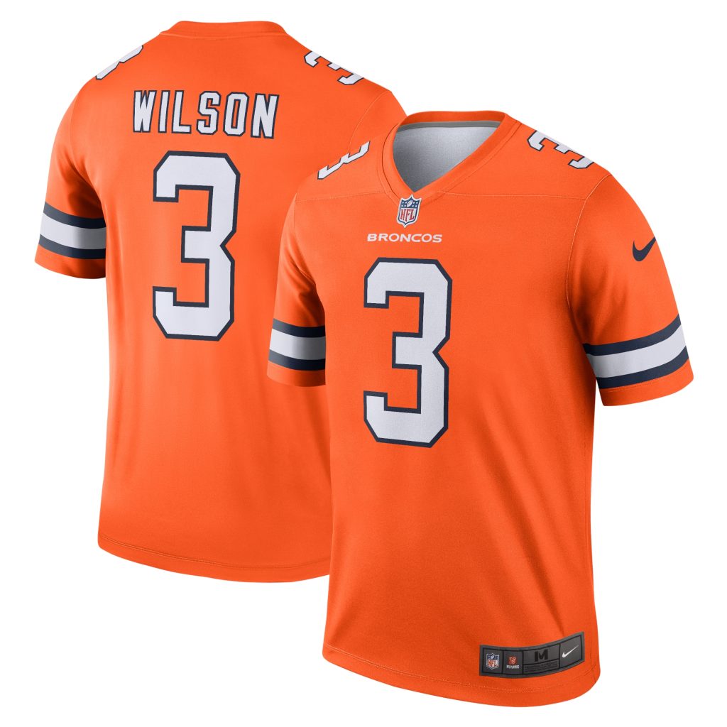 Men's Denver Broncos Russell Wilson Nike Orange Alternate Legend Jersey