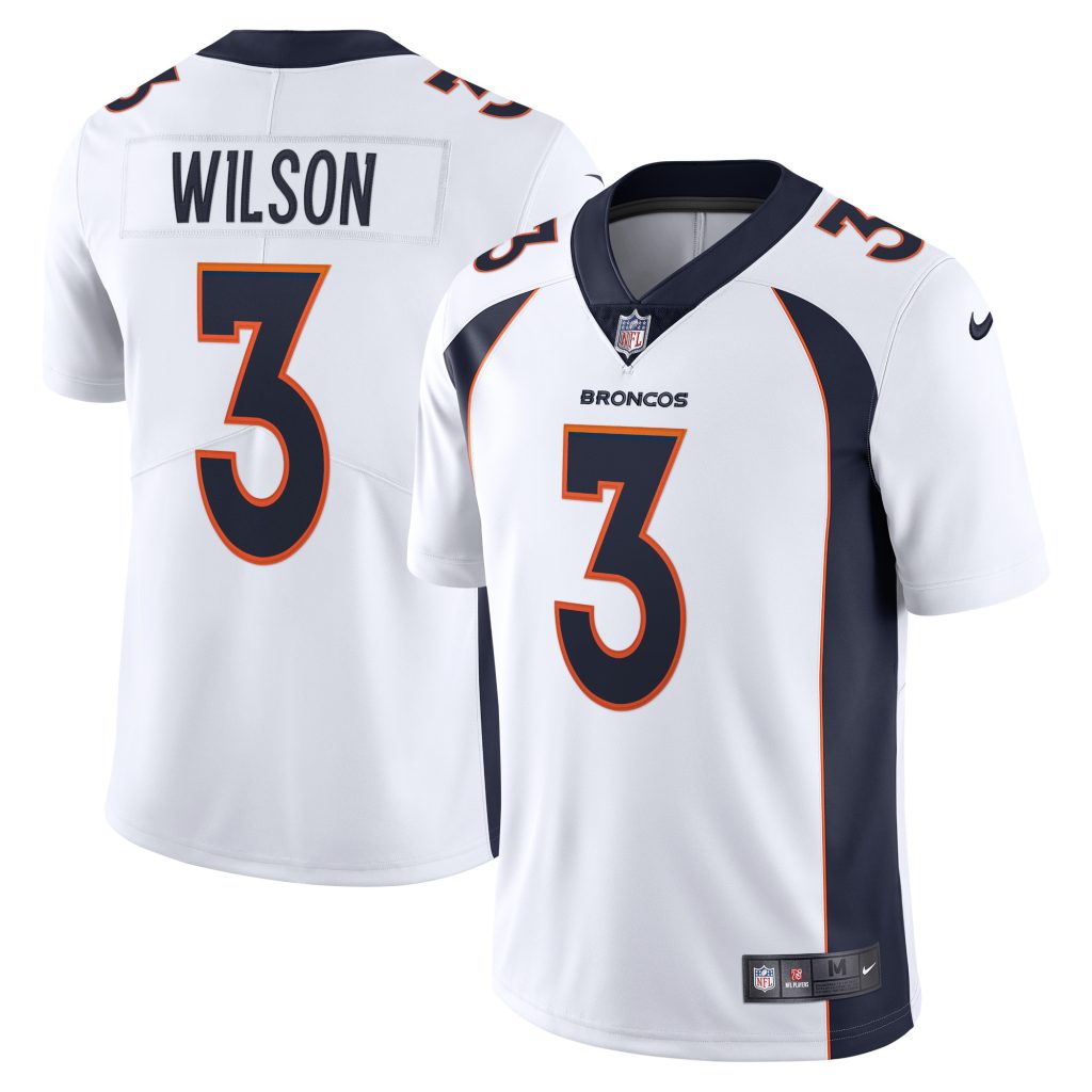 Men's Denver Broncos Russell Wilson Nike White Team Vapor Limited Jersey