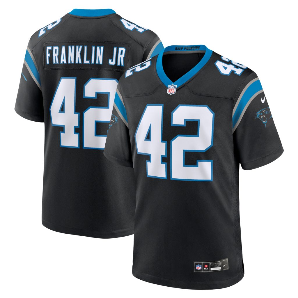 Men's Carolina Panthers Sam Franklin Jr. Nike Black Team Game Jersey
