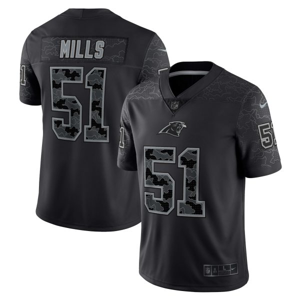 Men's Carolina Panthers Sam Mills Nike Black Retired Player RFLCTV Limited Jersey