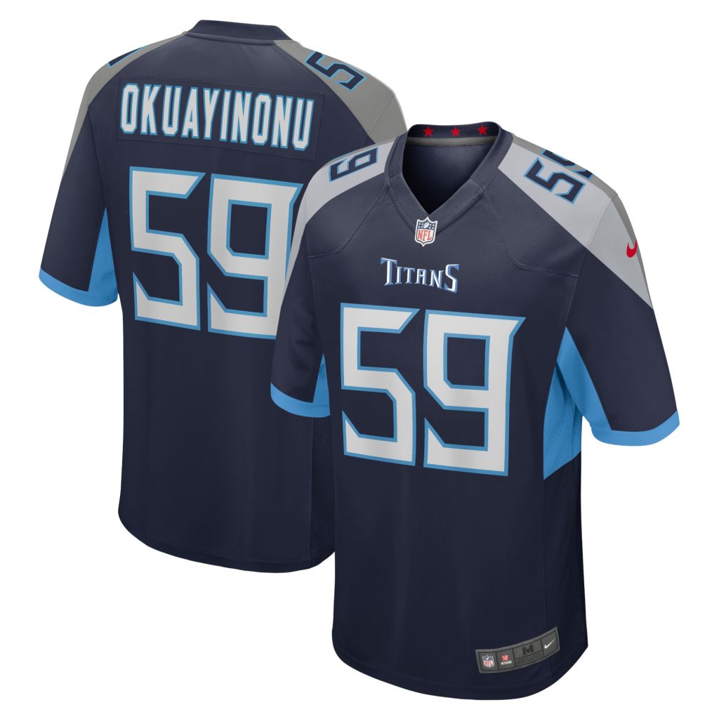 Men's Tennessee Titans Sam Okuayinonu Nike Navy Home Game Player Jersey
