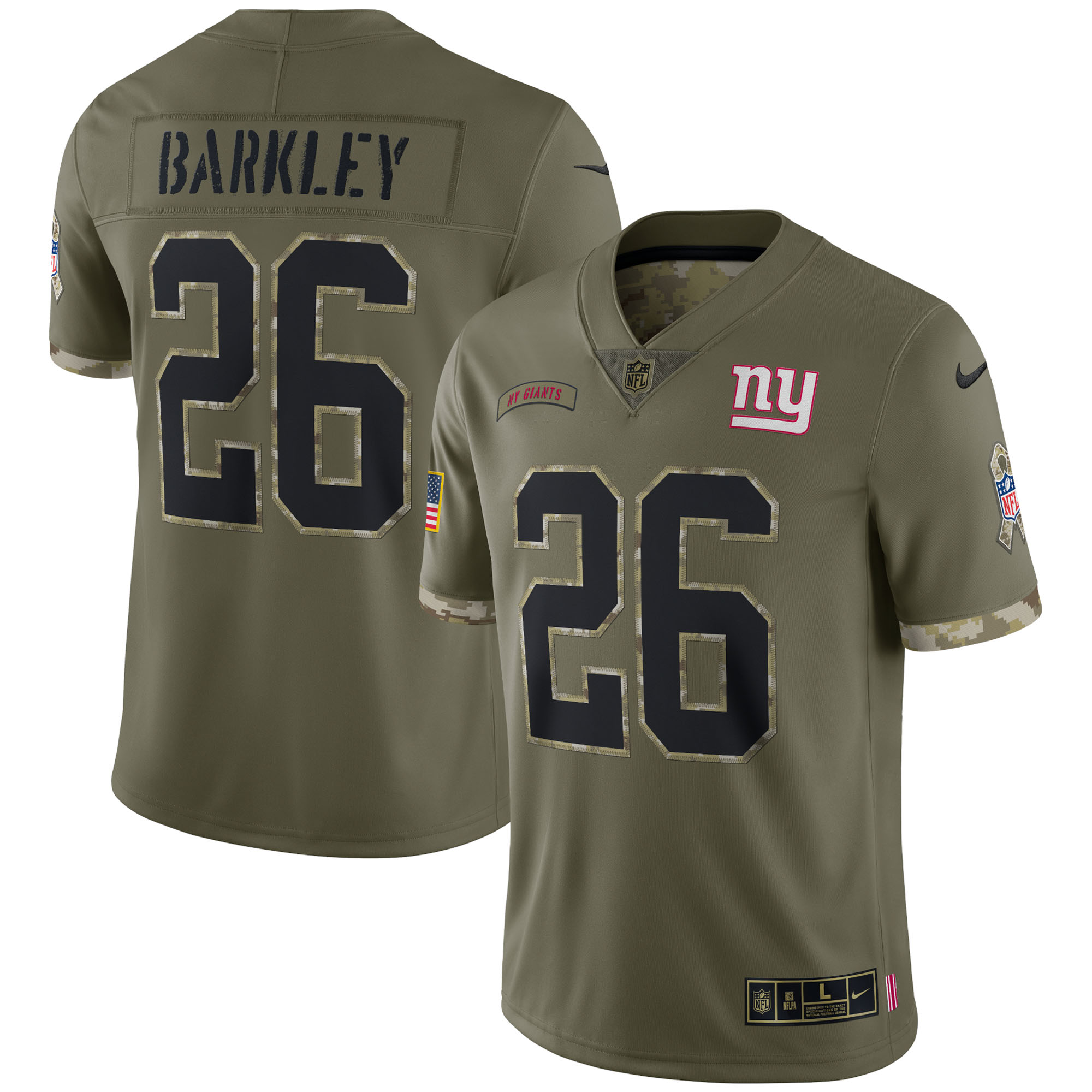 Men's New York Giants Nike Olive 2022 Salute To Service Limited Jersey