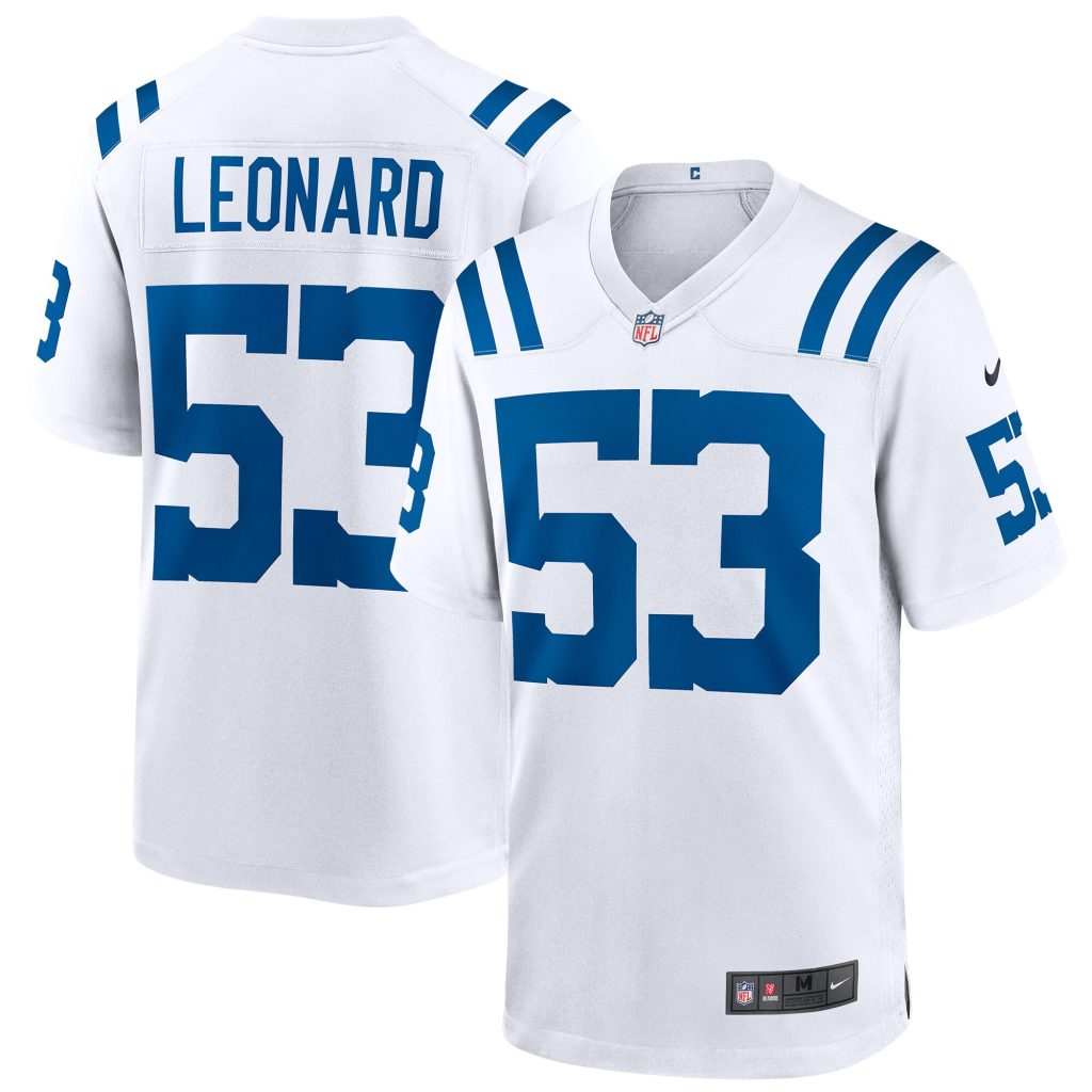 Men's Nike Darius Leonard White Indianapolis Colts Game Player Jersey