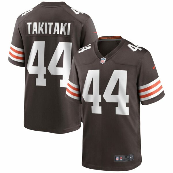 Men's Cleveland Browns Sione Takitaki Nike Brown Game Jersey