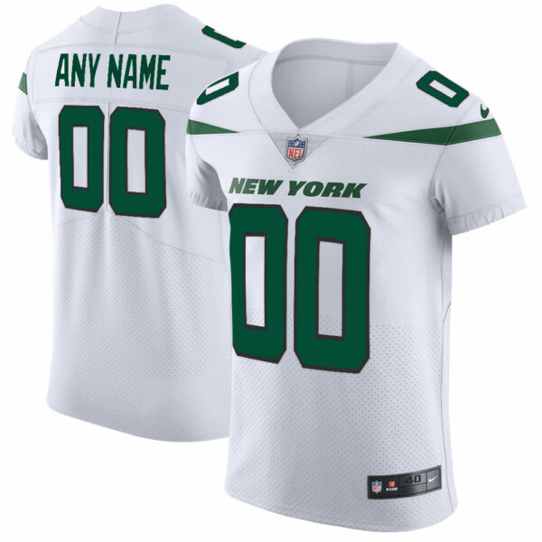 Men's New York Jets Nike Spotlight White Vapor Untouchable Elite Custom Jersey