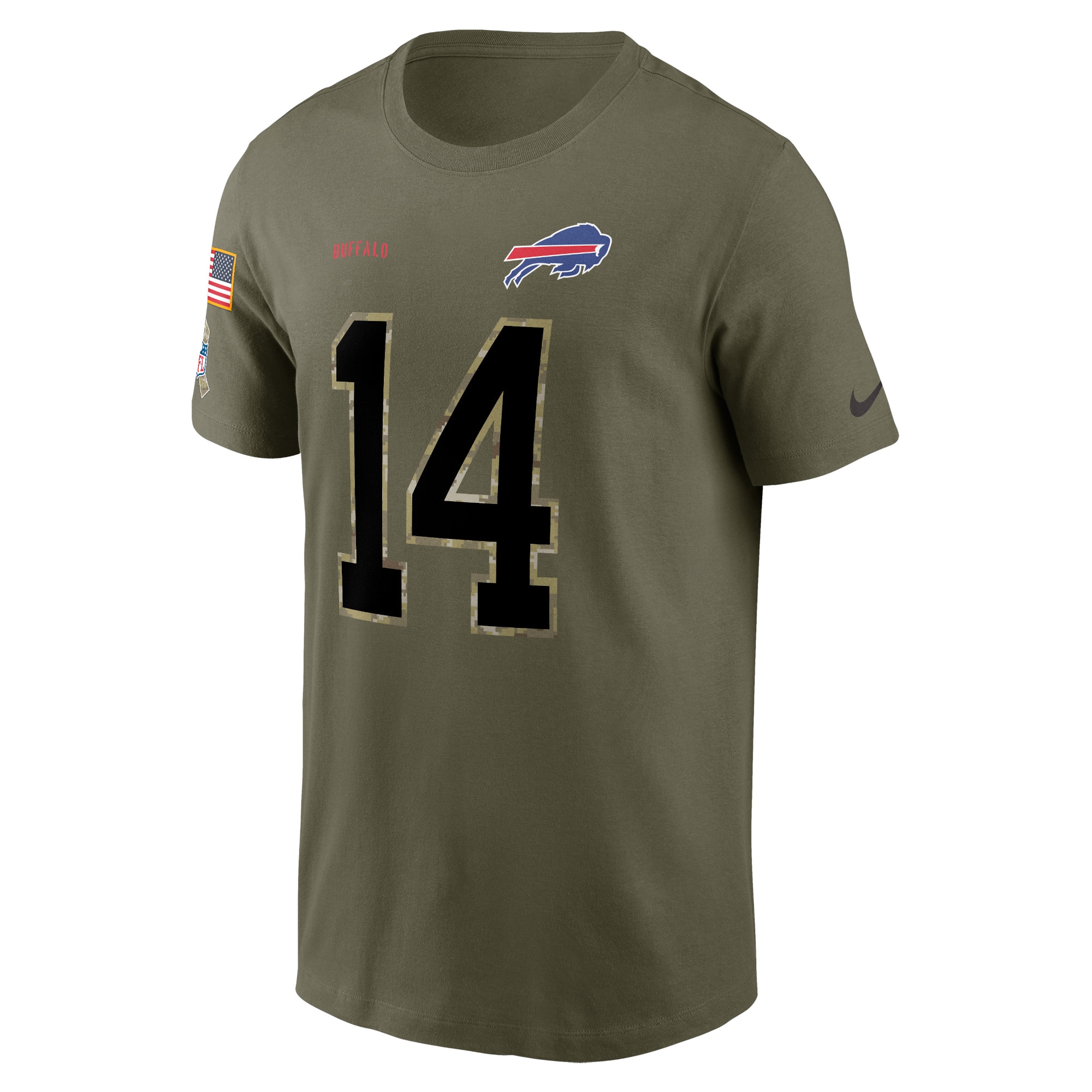 Men's Buffalo Bills Stefon Diggs Nike Olive 2022 Salute To Service Name & Number T-Shirt