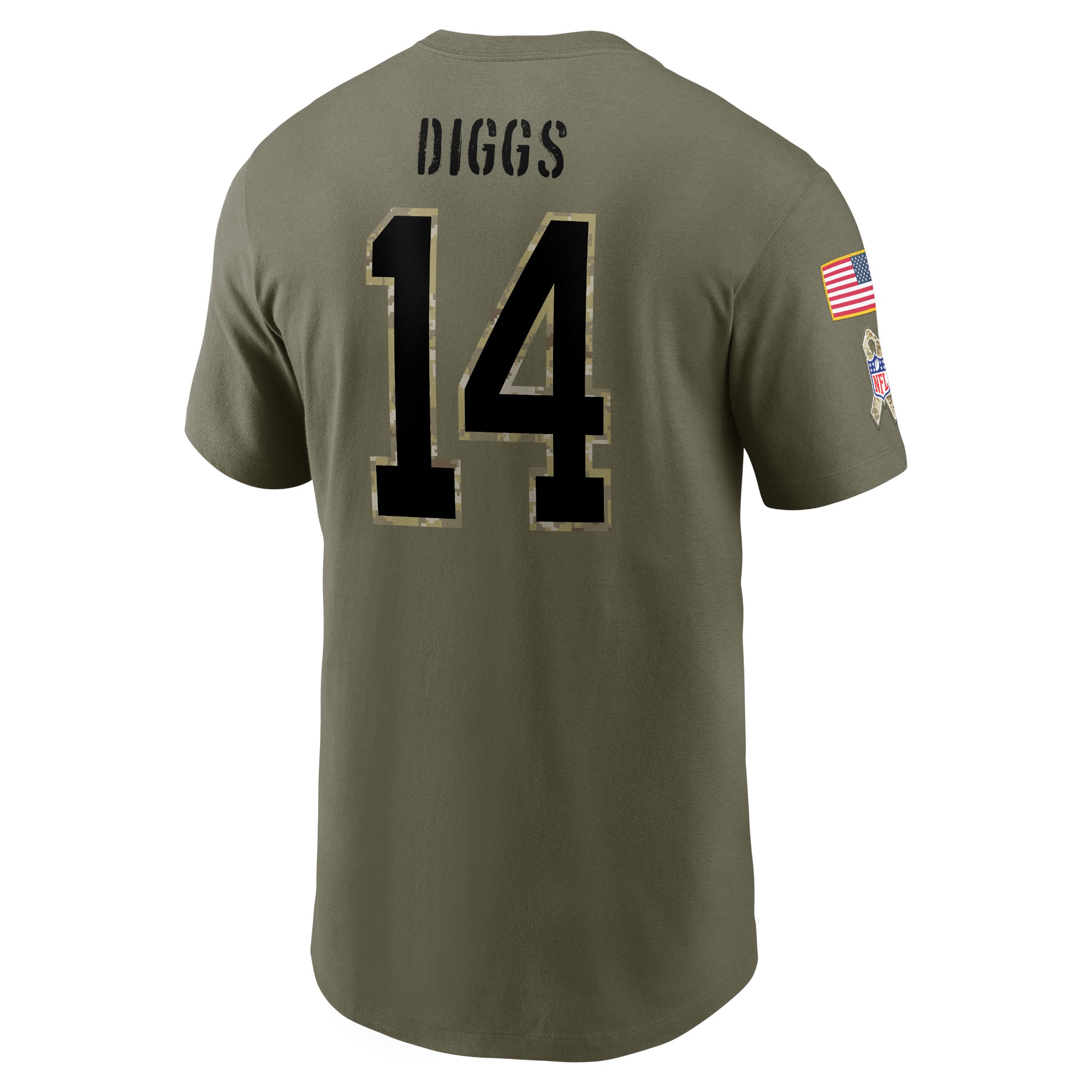 Men's Buffalo Bills Stefon Diggs Nike Olive 2022 Salute To Service Name & Number T-Shirt