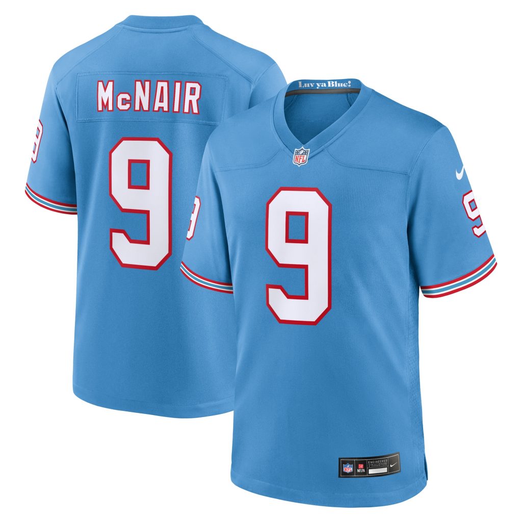 Steve McNair Tennessee Titans Nike Oilers Throwback Retired Player Game Jersey - Light Blue
