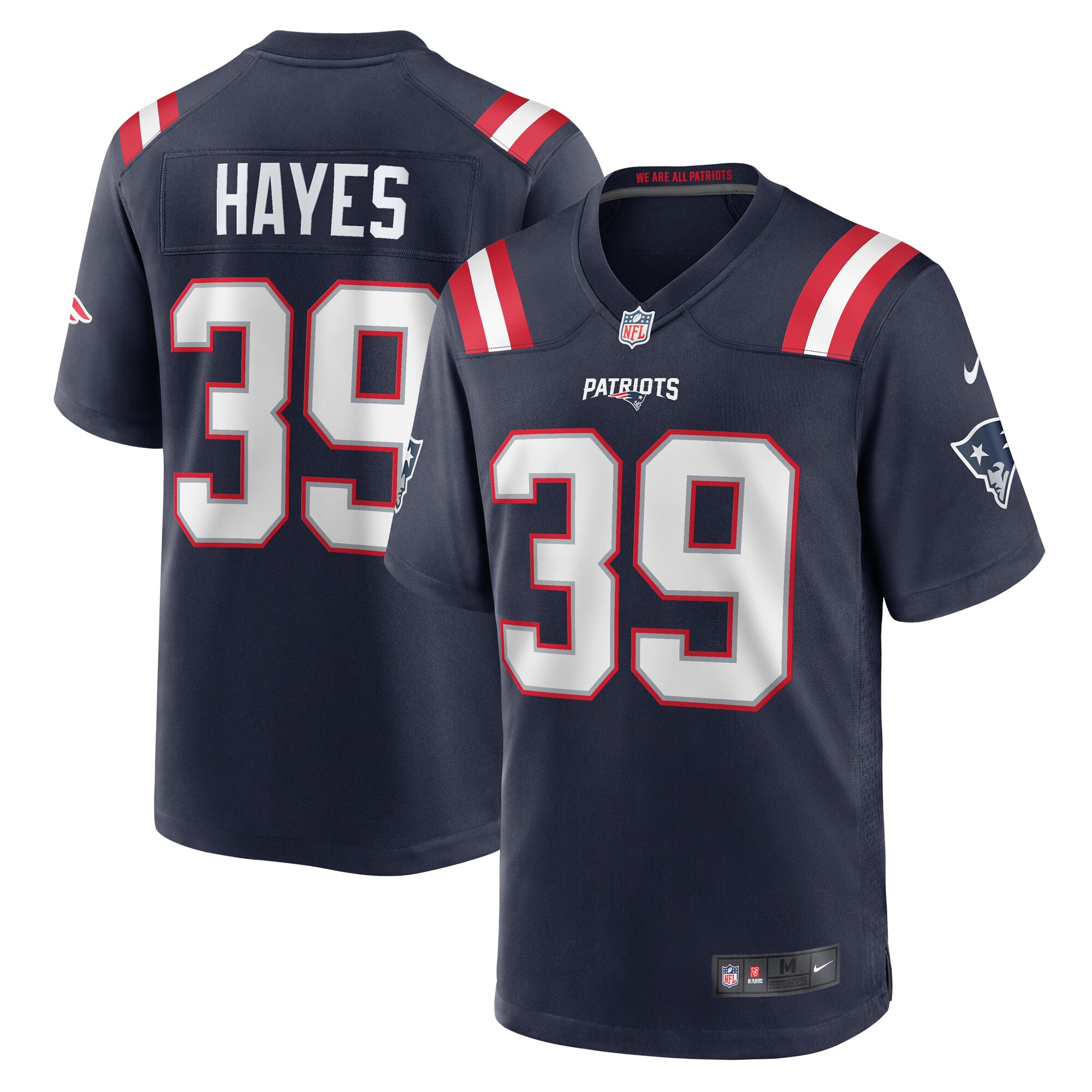 Men's New England Patriots Tae Hayes Nike Navy Home Game Player Jersey