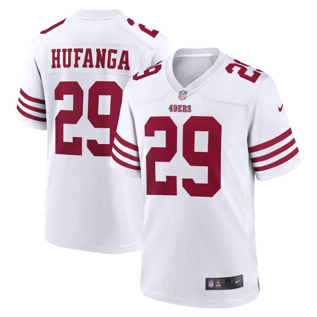 Men's San Francisco 49ers Talanoa Hufanga Nike White Away Game Player Jersey