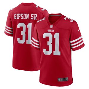 Men's San Francisco 49ers Tashaun Gipson Sr. Nike Scarlet Home Game Player Jersey