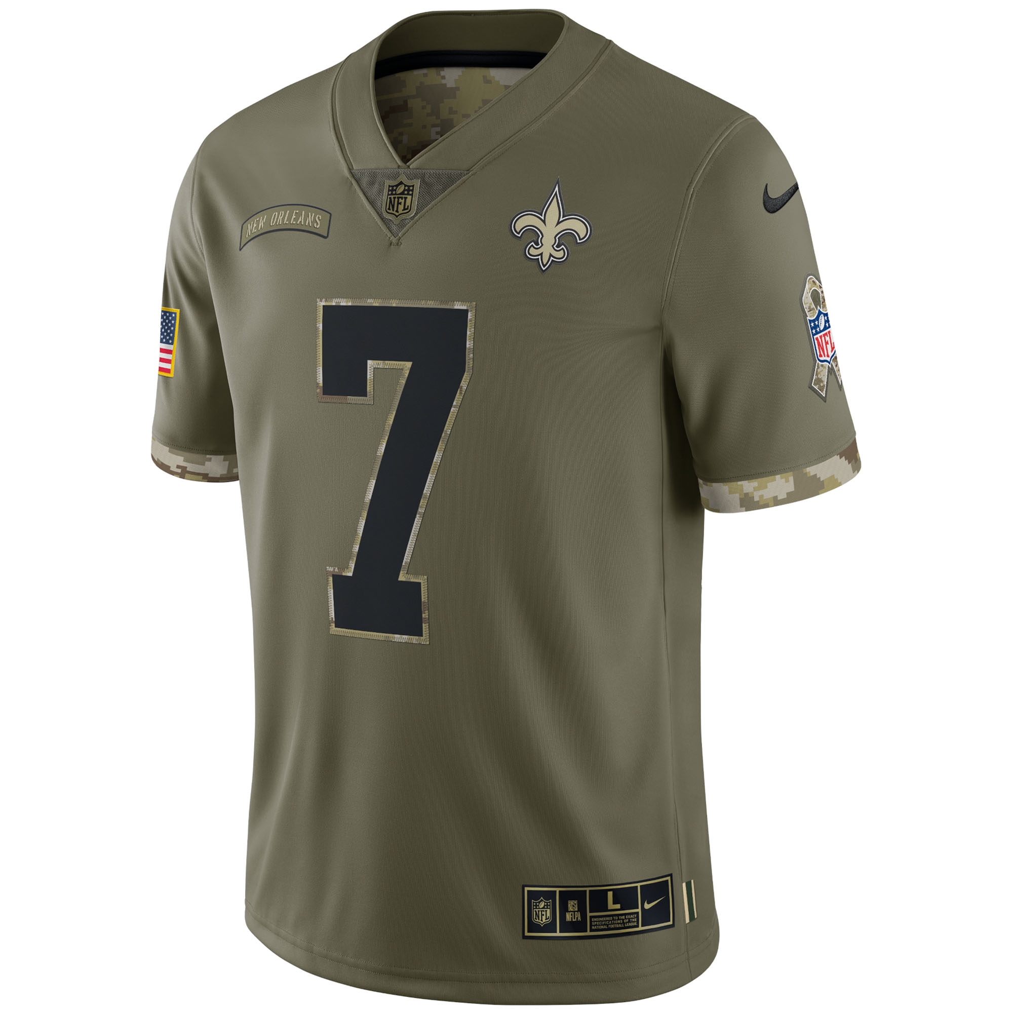 Men's New Orleans Saints Nike Olive 2022 Salute To Service Limited Jersey