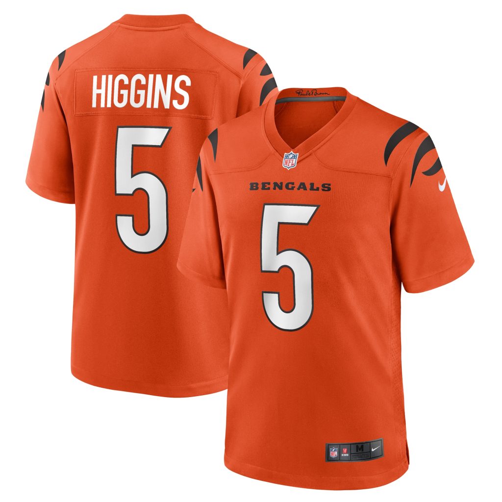Men's Cincinnati Bengals Tee Higgins Nike Orange Alternate Game Player Jersey