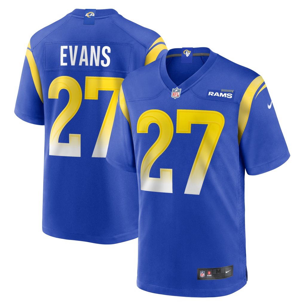 Men's Los Angeles Rams Tiyon Evans Nike Royal Home Game Jersey