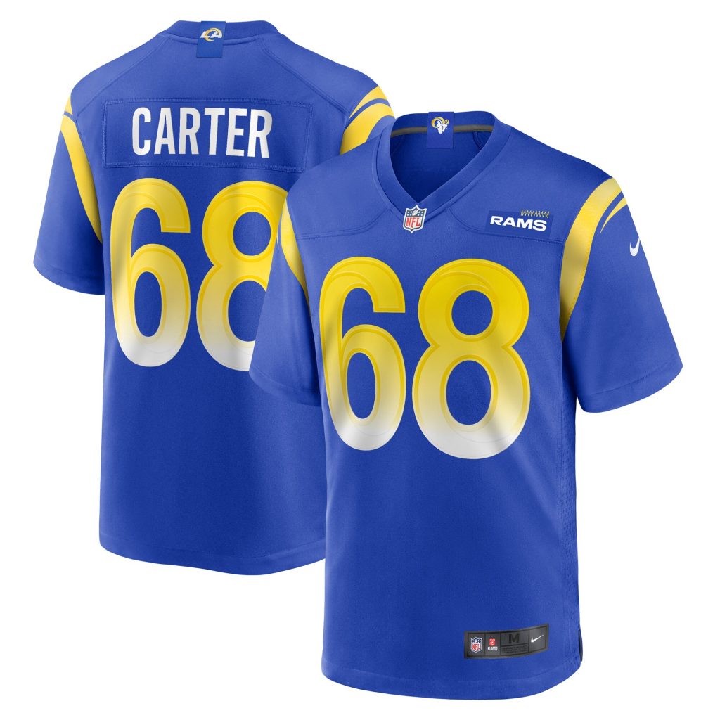 Men's Los Angeles Rams T.J. Carter Nike Royal Game Player Jersey