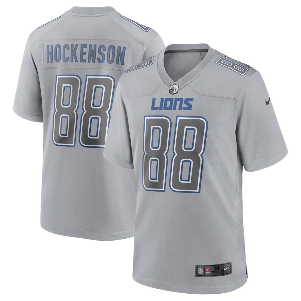 Men's Detroit Lions T.J. Hockenson Nike Gray Atmosphere Fashion Game Jersey