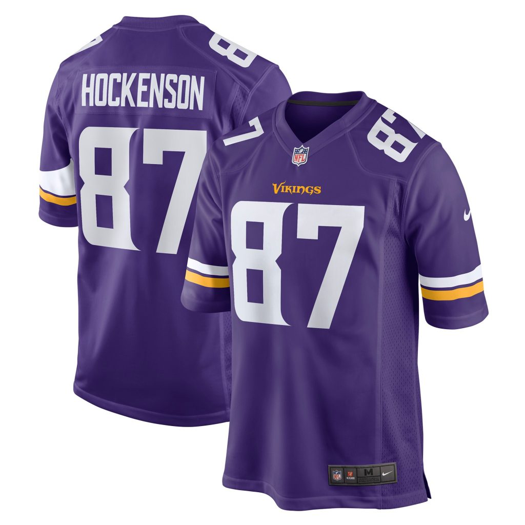 Men's Minnesota Vikings T.J. Hockenson Nike Purple Game Player Jersey