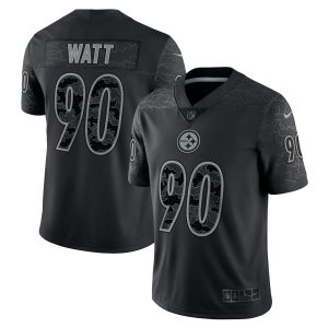 Men's Pittsburgh Steelers T.J. Watt Nike Black RFLCTV Limited Jersey