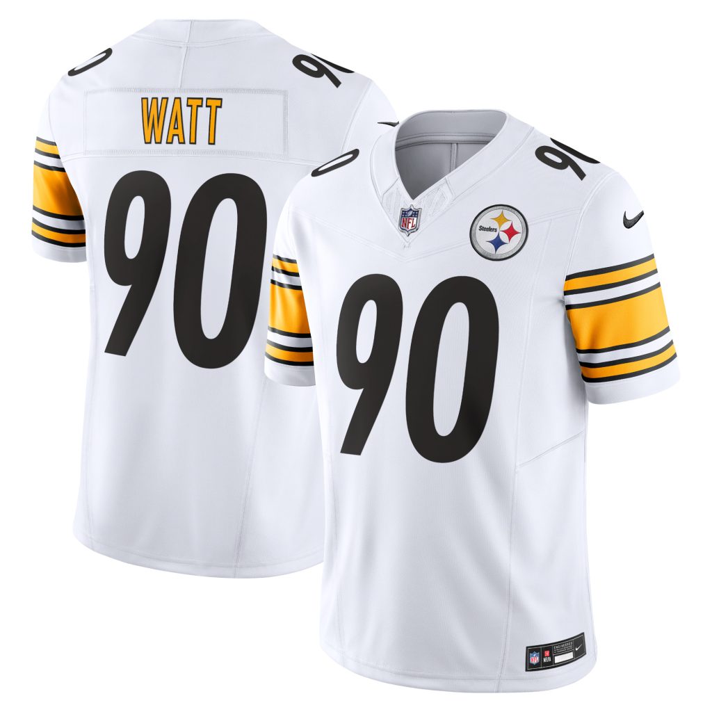 Men's Pittsburgh Steelers T.J. Watt Nike White Vapor F.U.S.E. Limited Jersey