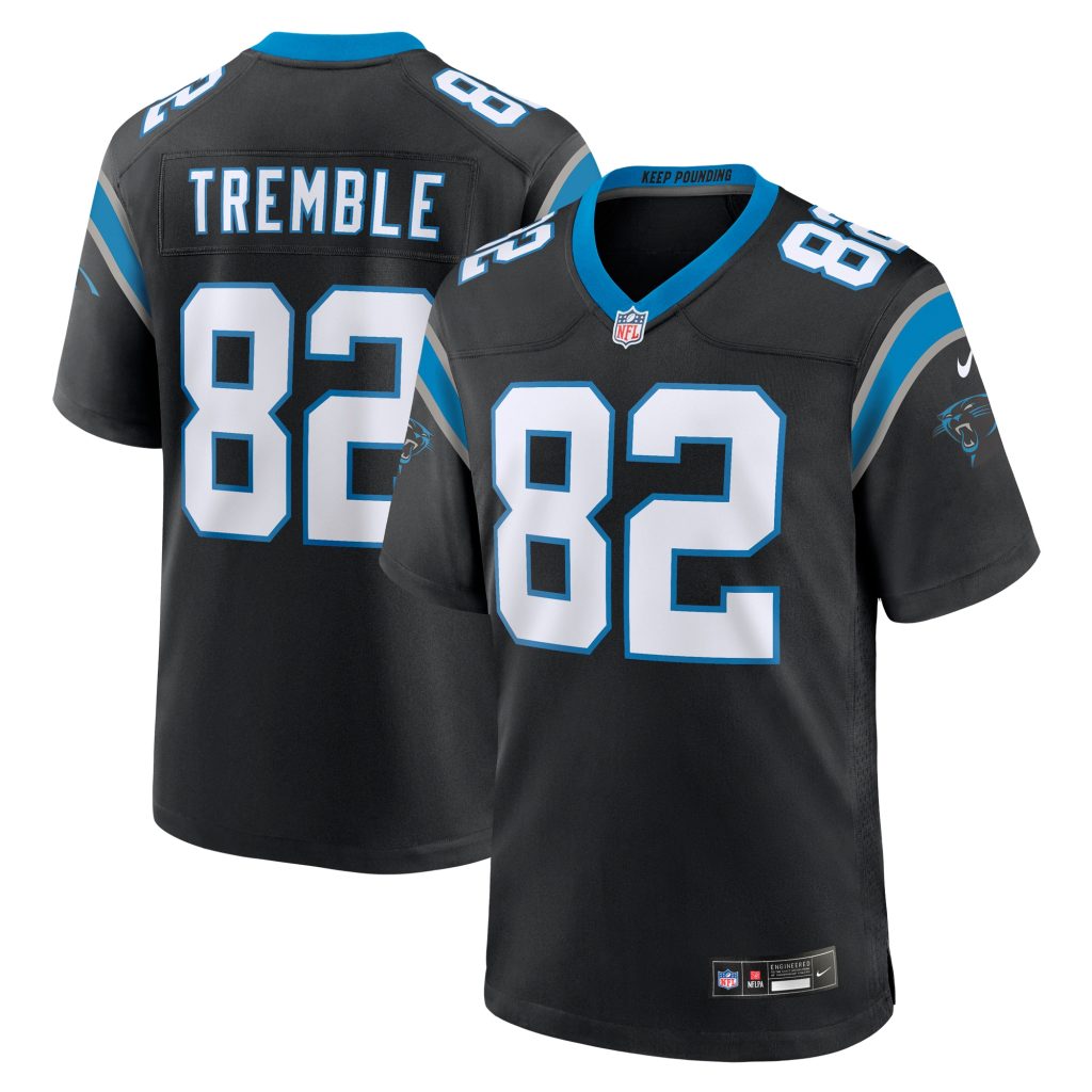 Men's Carolina Panthers Tommy Tremble Nike Black Team Game Jersey
