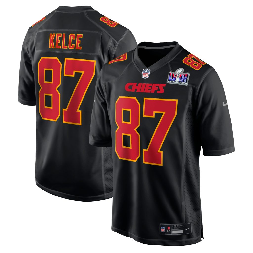 Travis Kelce Kansas City Chiefs Nike Super Bowl LVIII Carbon Fashion Game Player Jersey - Black