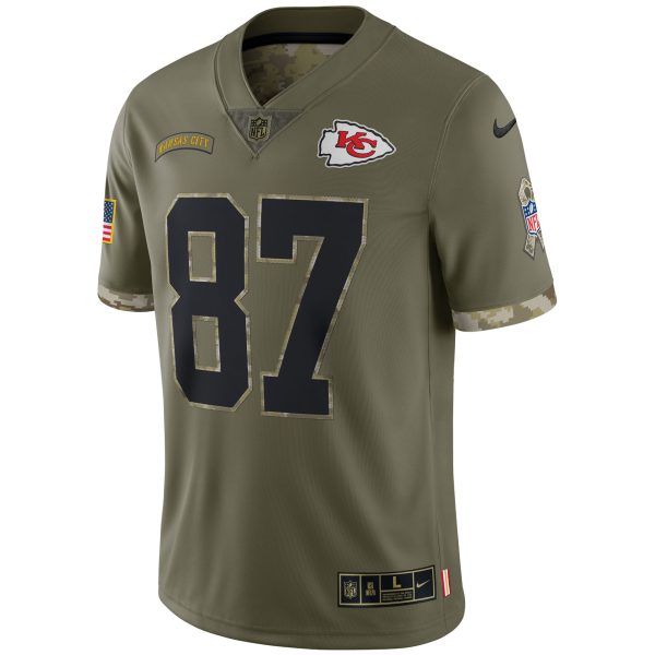 Men's Kansas City Chiefs Travis Kelce Nike Olive 2022 Salute To Service 