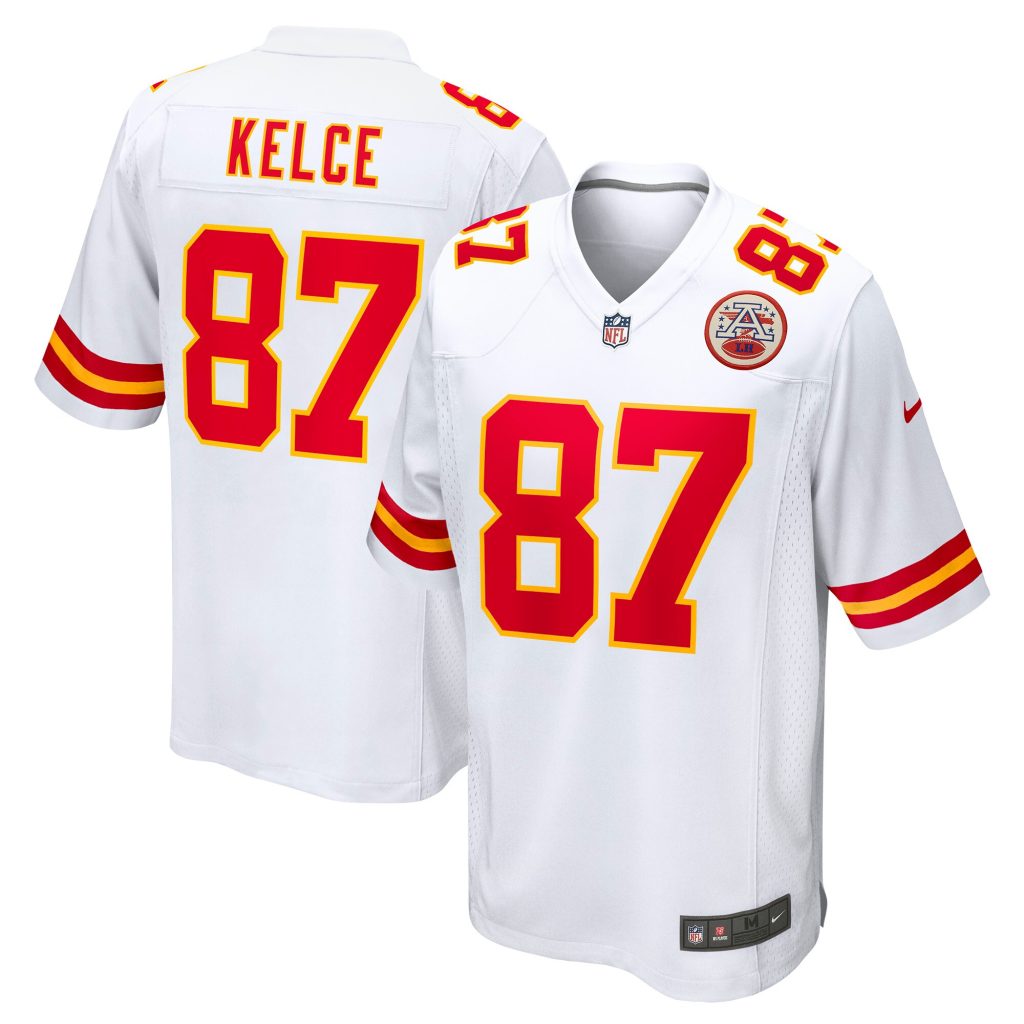 Men's Kansas City Chiefs Travis Kelce Nike White Player Game Jersey