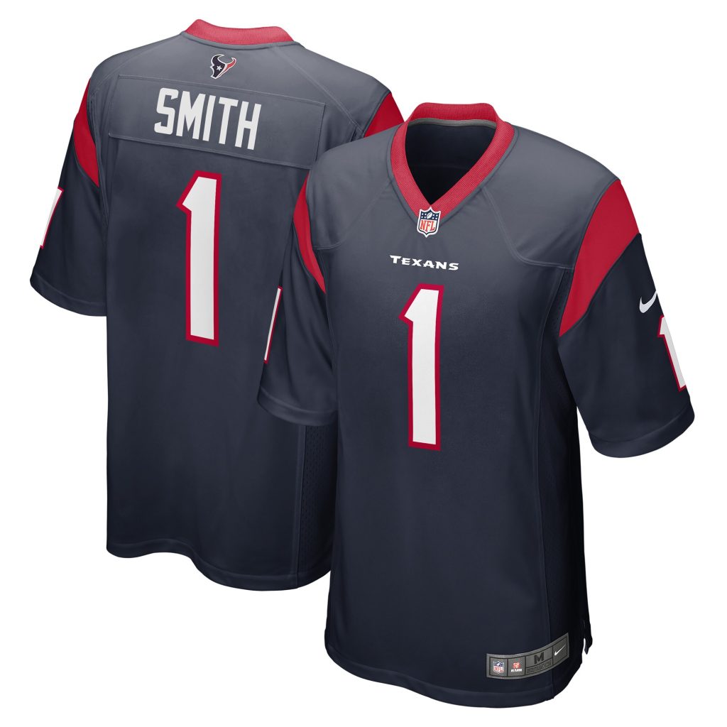 Men's Houston Texans Tremon Smith Nike Navy Team Game Player Jersey