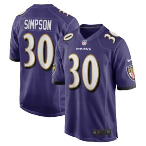 Trenton Simpson Baltimore Ravens Nike  Game Jersey -  Purple