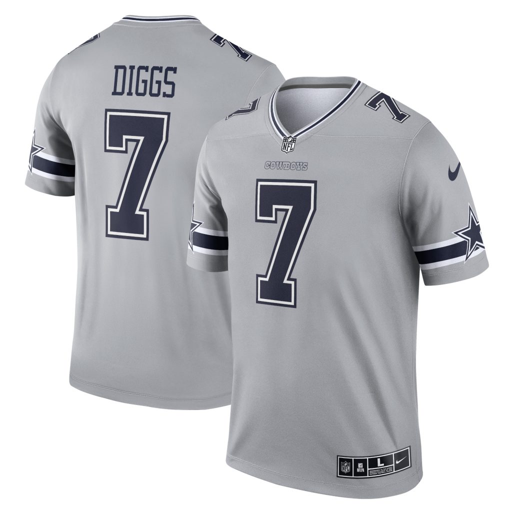 Men's Dallas Cowboys Trevon Diggs Nike Gray Inverted Legend Jersey