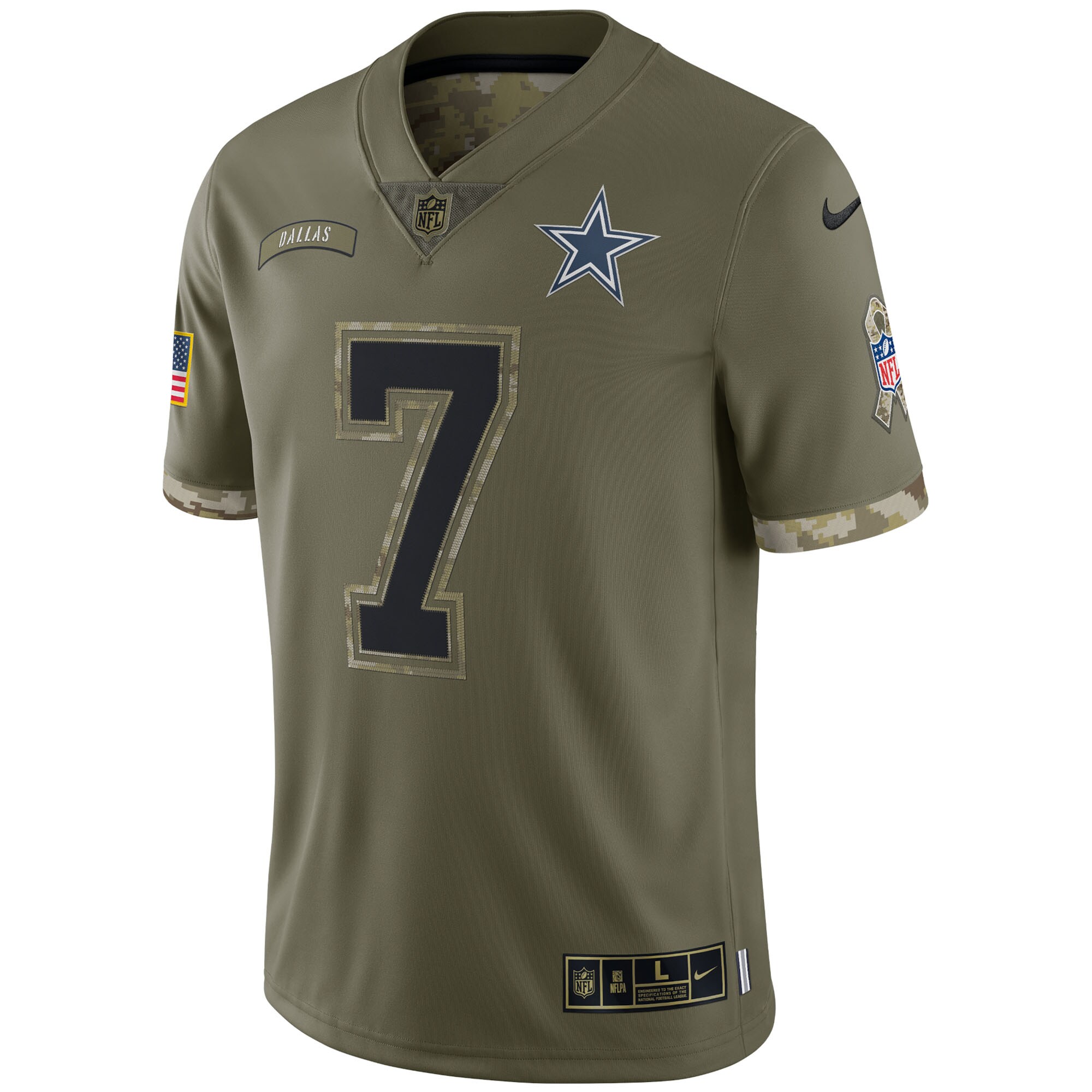 Men's Dallas Cowboys Nike Olive 2022 Salute To Service Limited Jersey