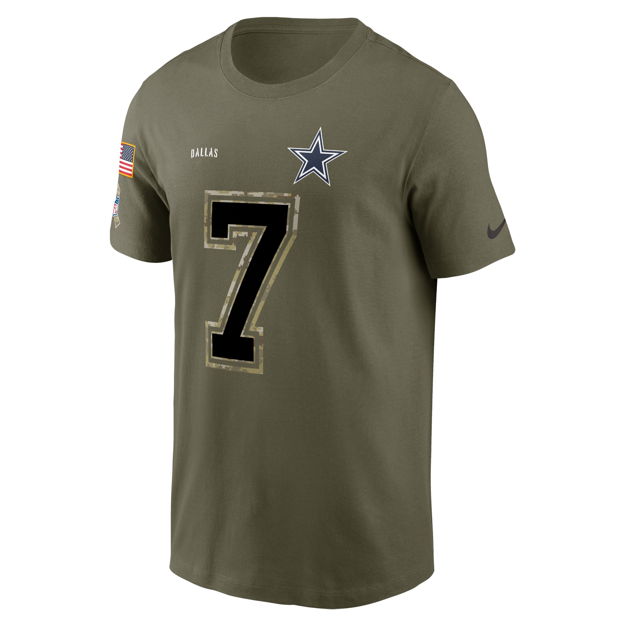 Men's Dallas Cowboys Trevon Diggs Nike Olive 2022 Salute To Service Name & Number T-Shirt