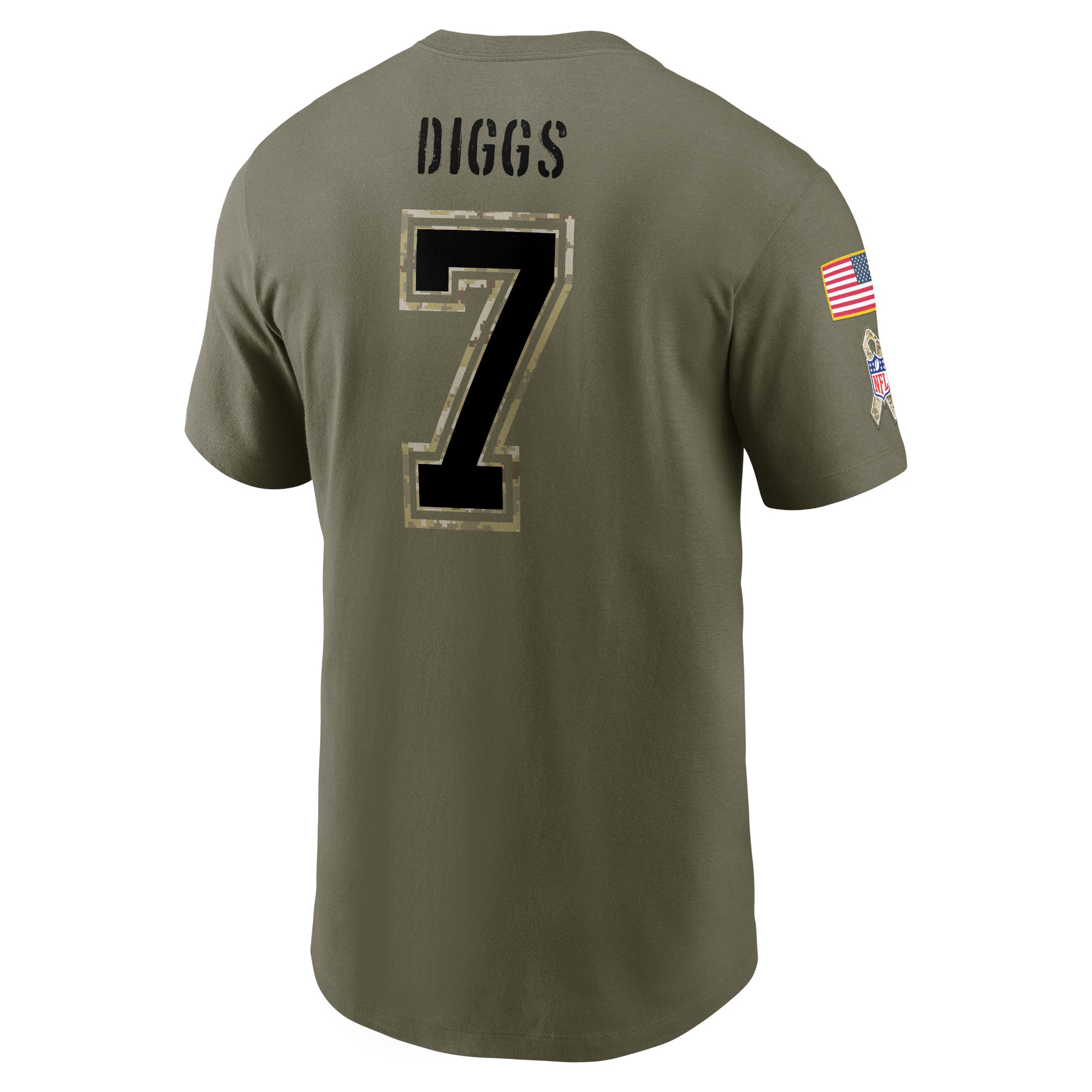 Men's Dallas Cowboys Trevon Diggs Nike Olive 2022 Salute To Service Name & Number T-Shirt