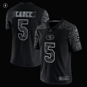Men's San Francisco 49ers Trey Lance Nike Black RFLCTV Limited Jersey