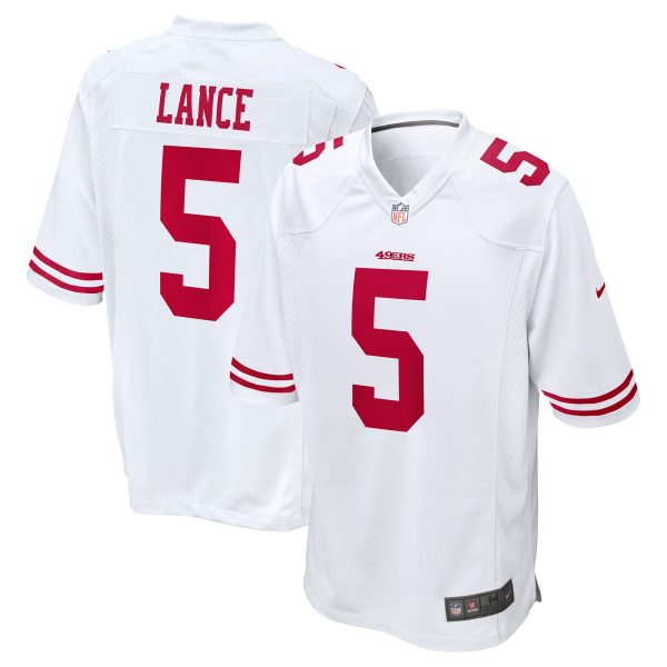 Men's San Francisco 49ers Trey Lance Nike White Game Jersey