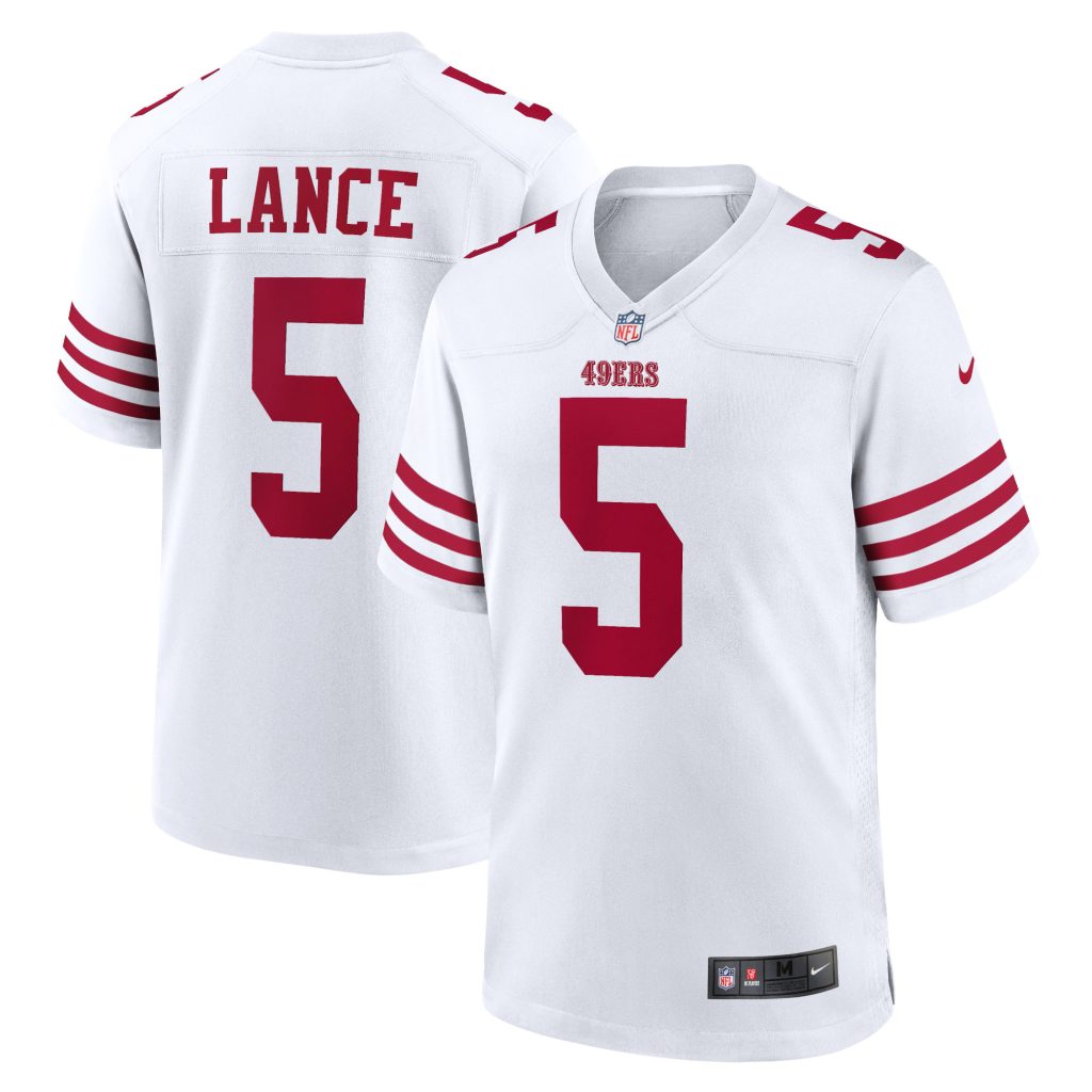 Men's San Francisco 49ers Trey Lance Nike White Team Game Jersey