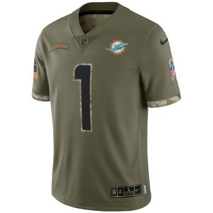 Men's Miami Dolphins Nike Olive 2022 Salute To Service Limited Jersey