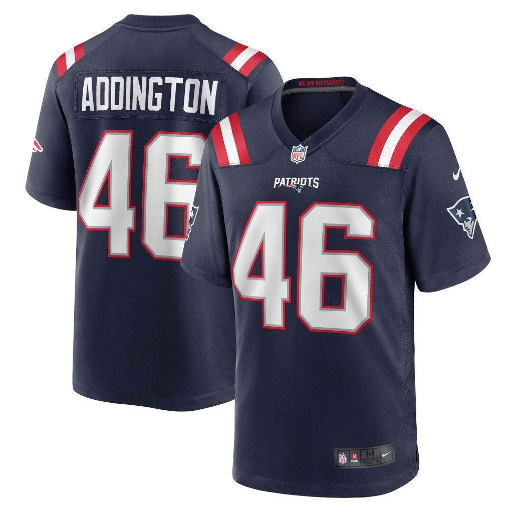 Men's New England Patriots Tucker Addington Nike Navy Home Game Player Jersey