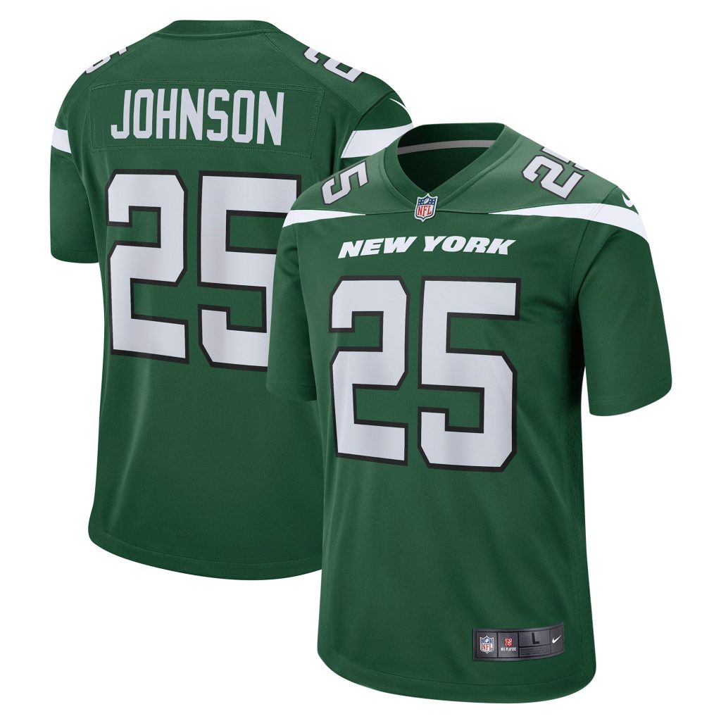 Men's New York Jets Ty Johnson Nike Gotham Green Game Jersey